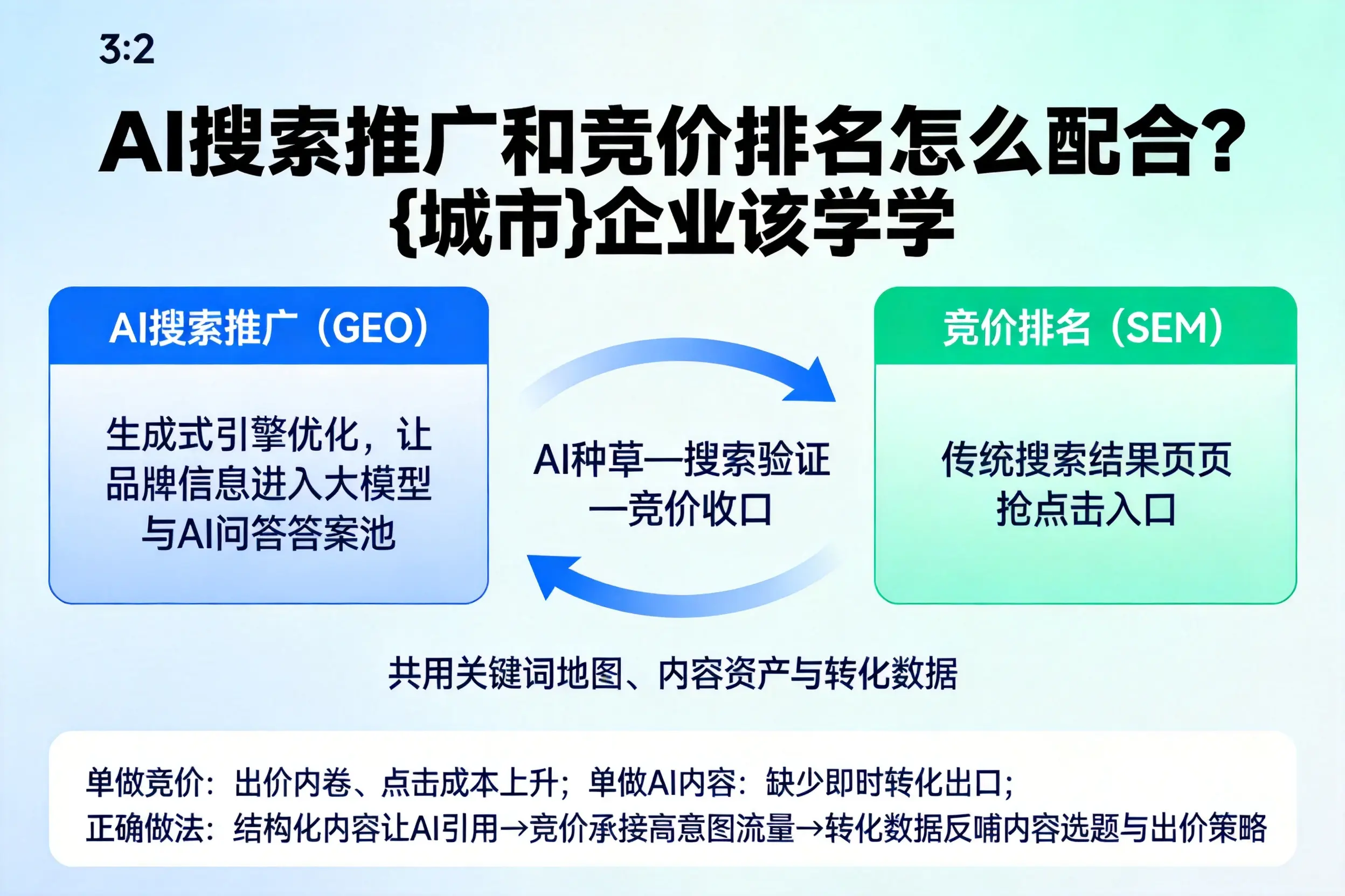 AI搜索推广和竞价排名怎么配合？喀什企业该学学