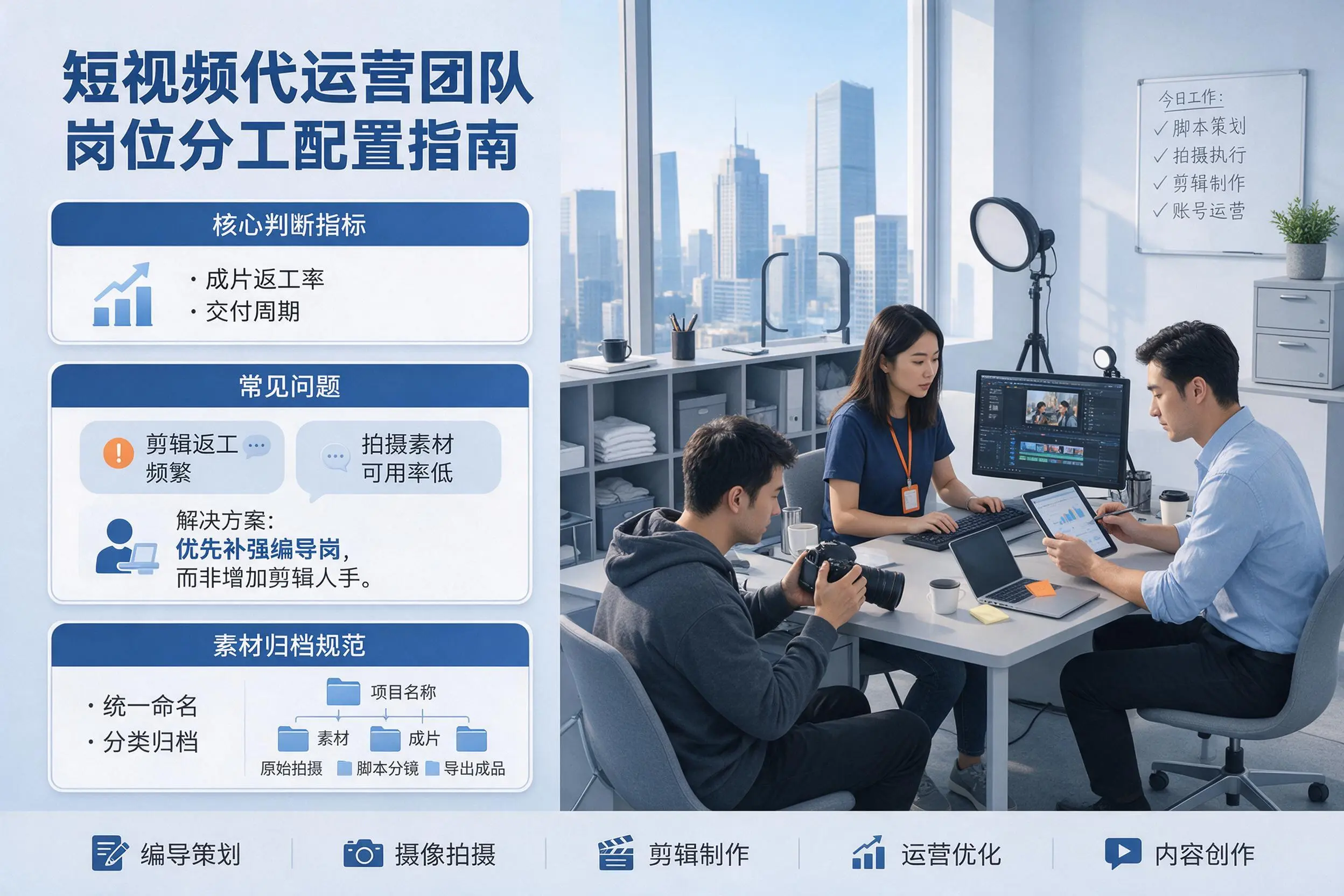 短视频代运营团队如何配置？喀什企业岗位分工科普说明