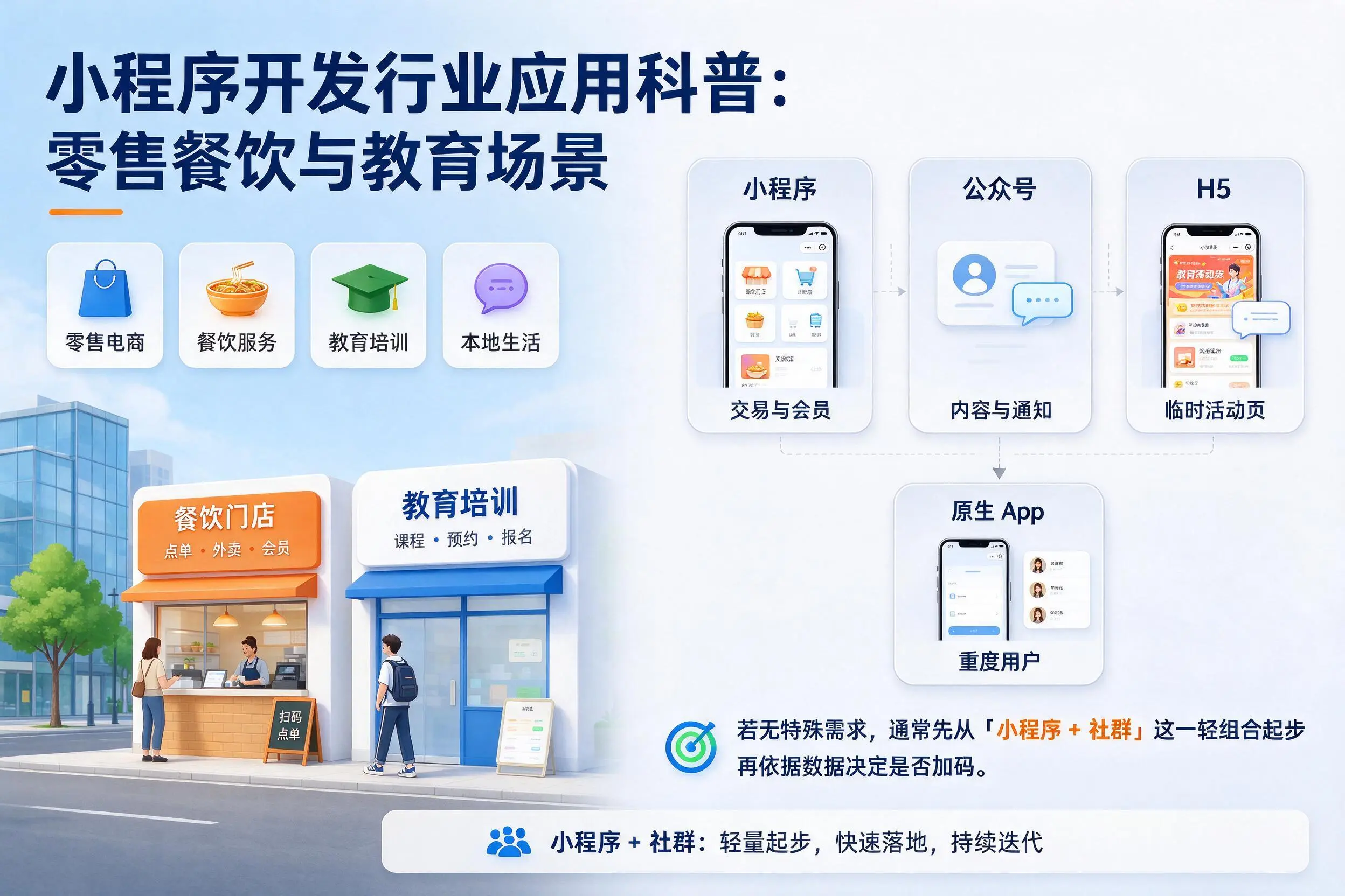 喀什小程序开发行业应用科普:零售餐饮与教育场景