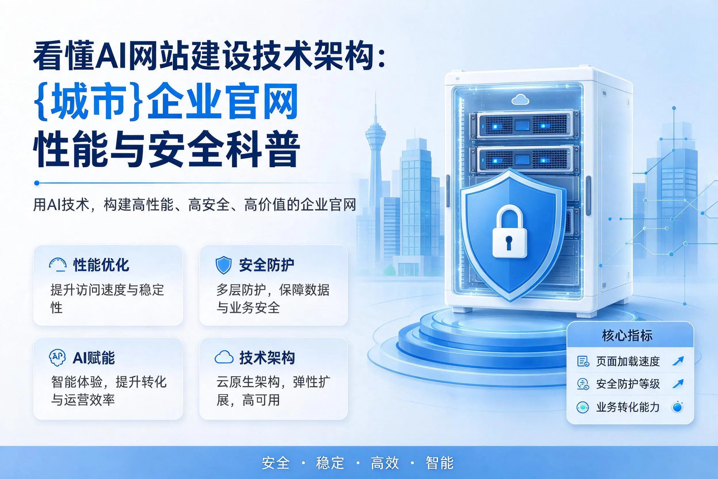看懂AI网站建设技术架构:喀什企业官网性能与安全科普